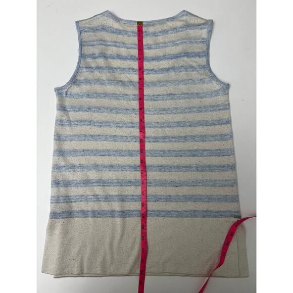 Lafayette 148 New York Women's Silk & Linen Blend Striped Tank, Size P - Picture 8 of 8